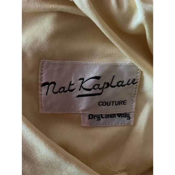 VINTAGE NAT KAPLAN COUTURE YELLOW MAXI DRESS SMALL - Picture 4 of 4